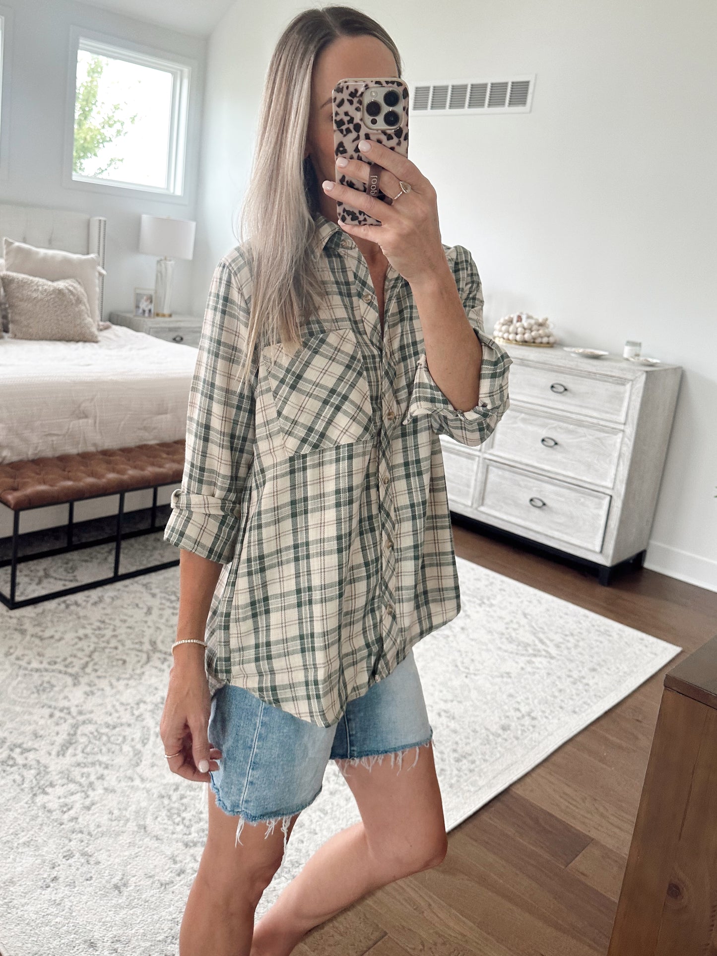 Classic Plaid Button Down- Green