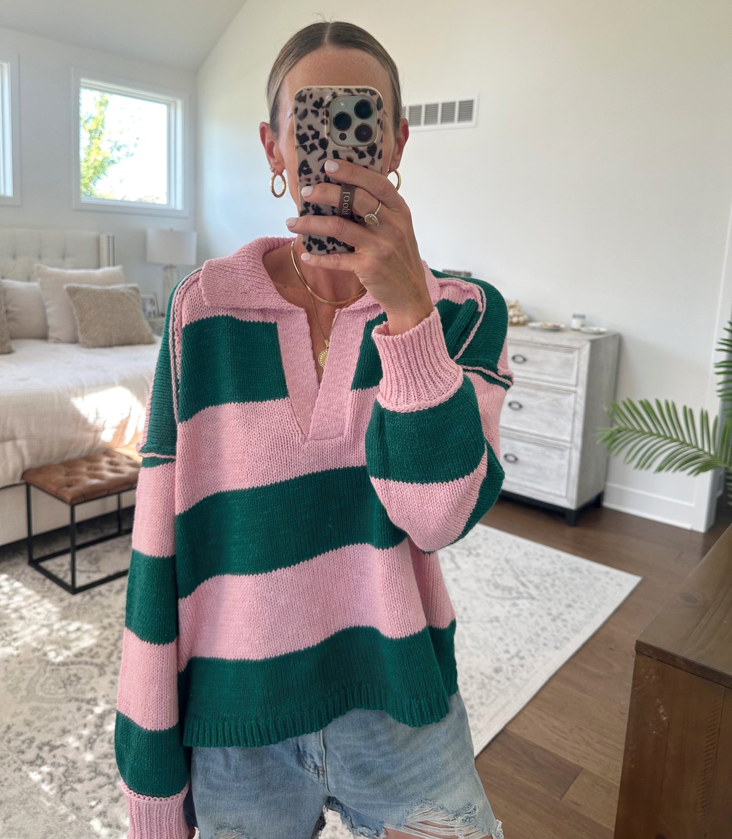 Pink/Green Sweater