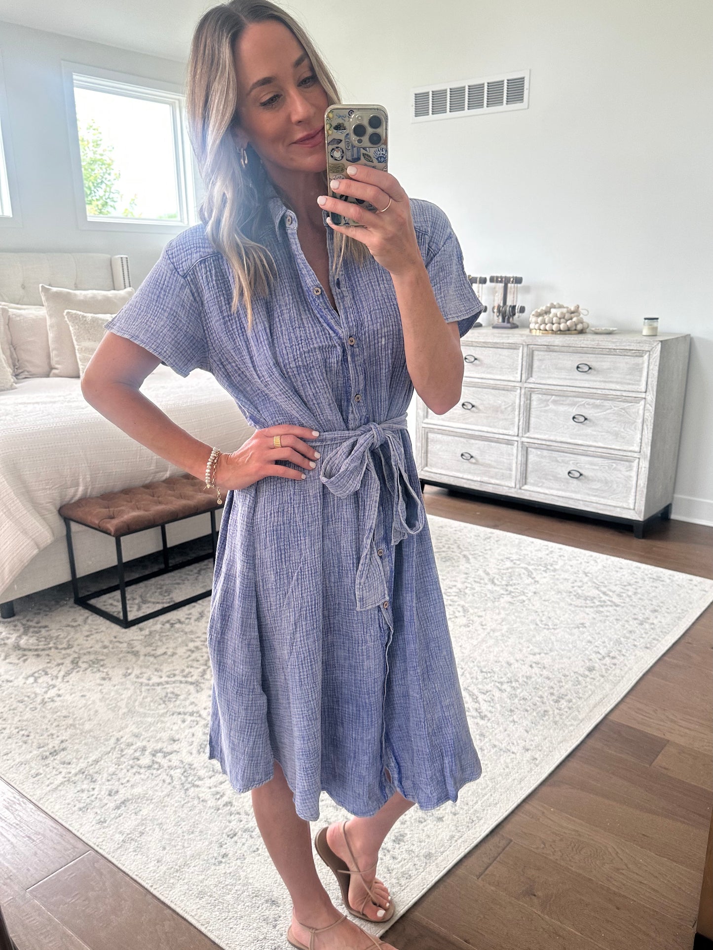 Washed Button Down Dress