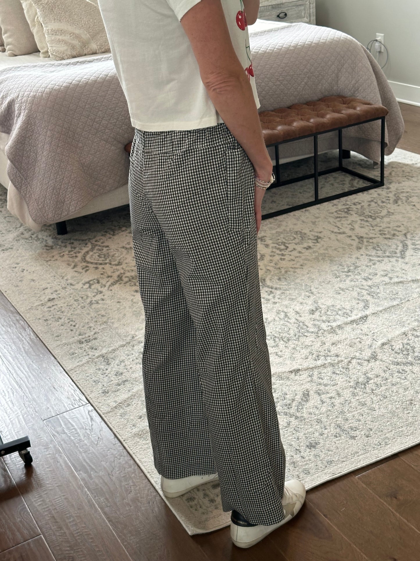 Gingham Pants- Black
