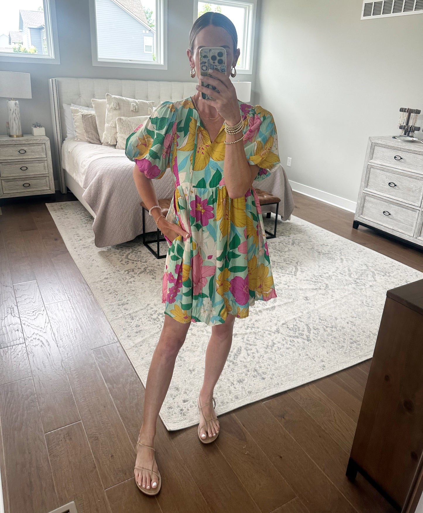 Mint Floral Dress