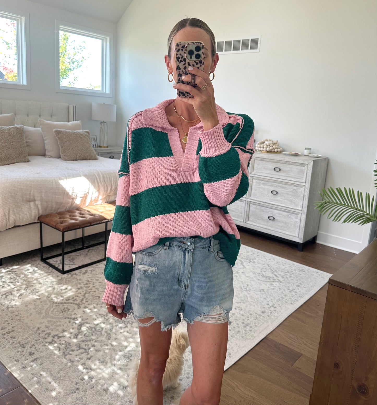 Pink/Green Sweater