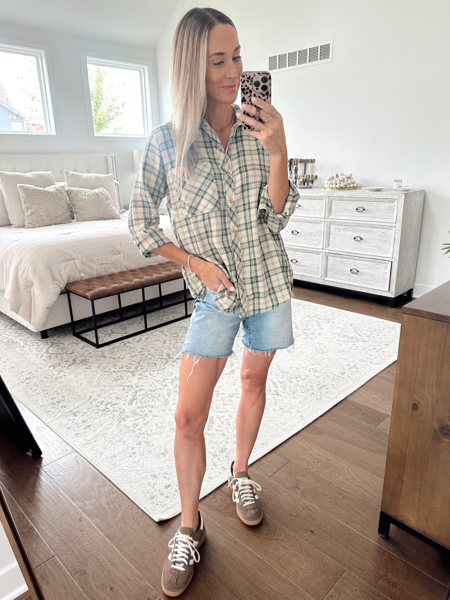 Classic Plaid Button Down- Green