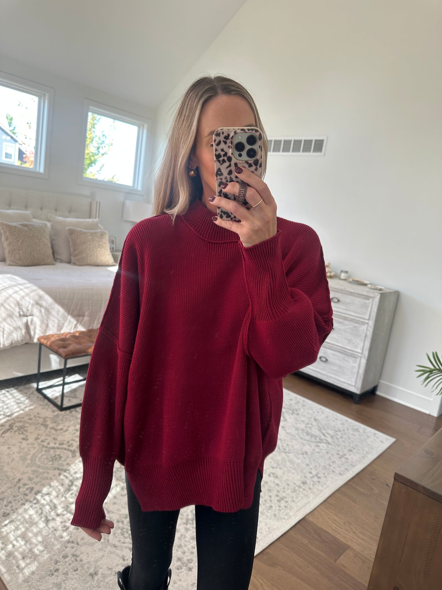 Oversized Sweater- Cabernet
