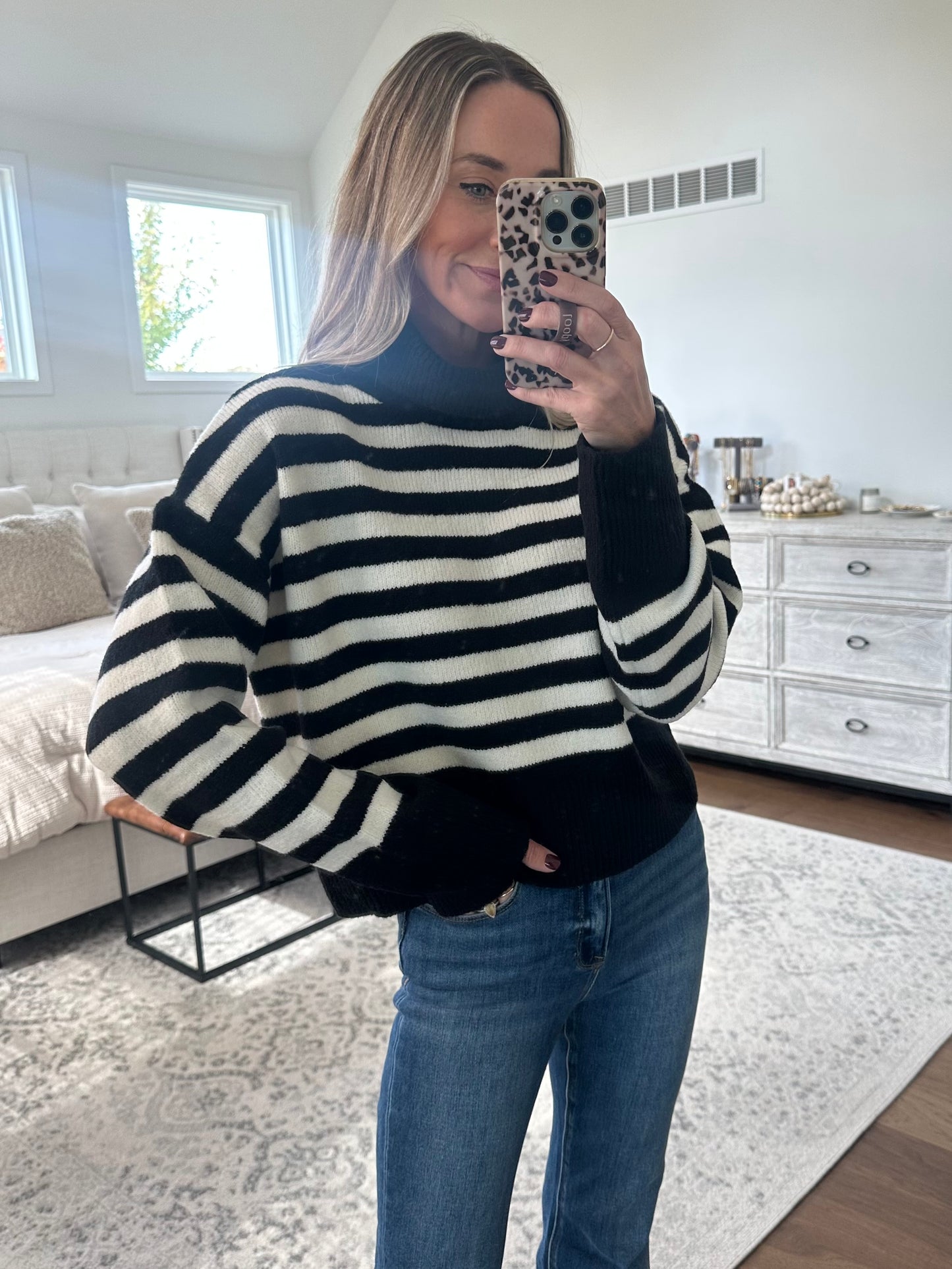 Black and White Striped Sweater