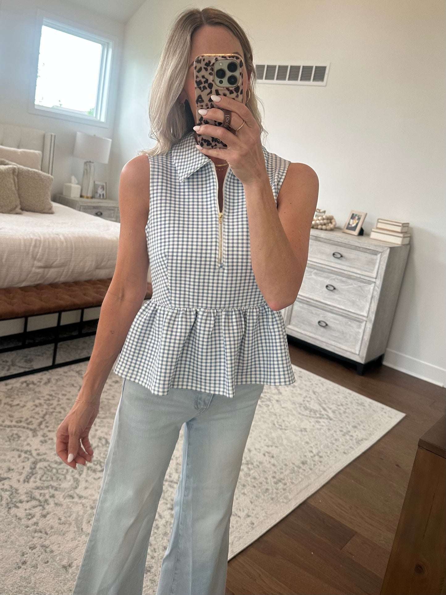 Blue Gingham Tank