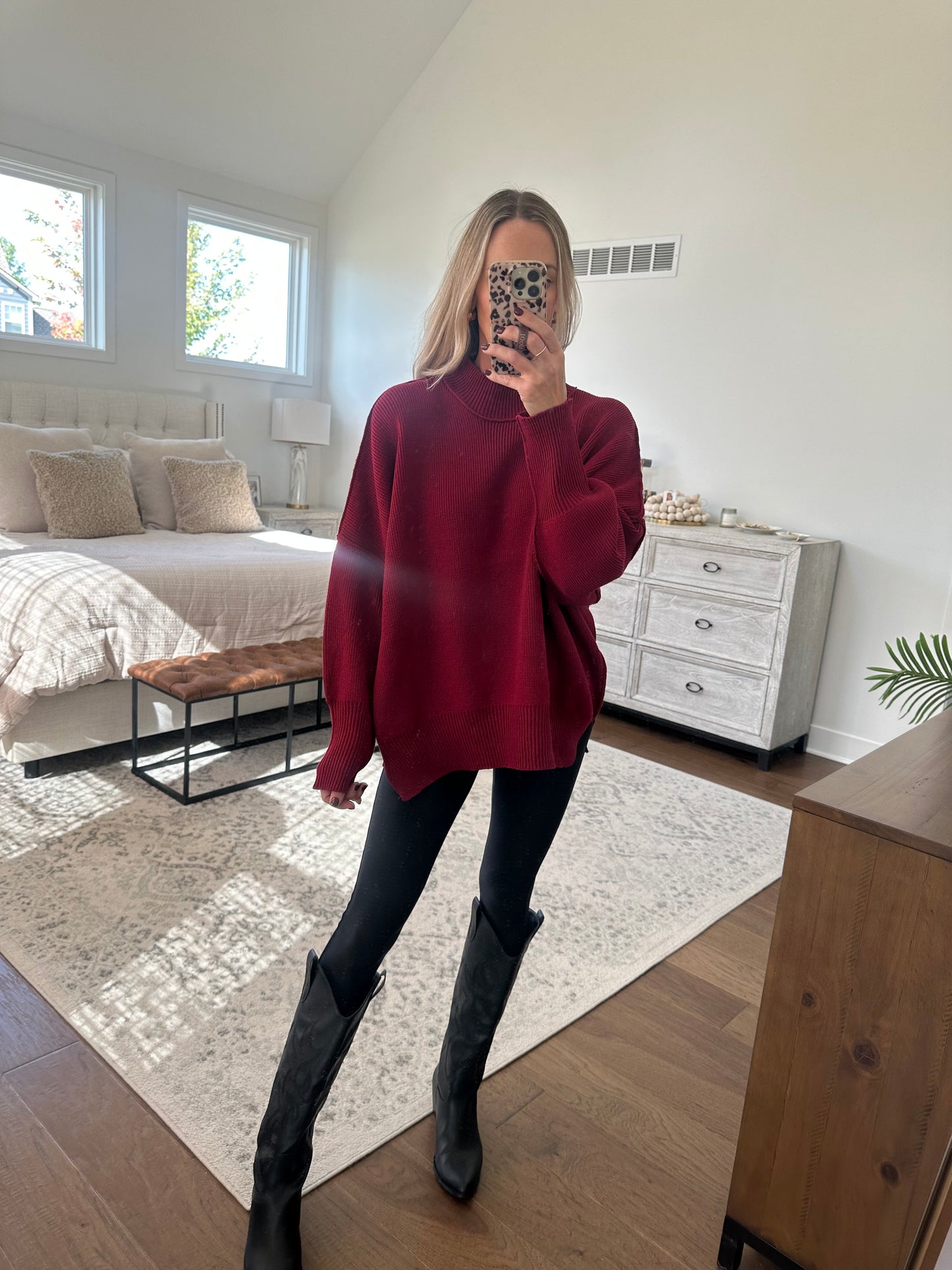 Oversized Sweater- Cabernet