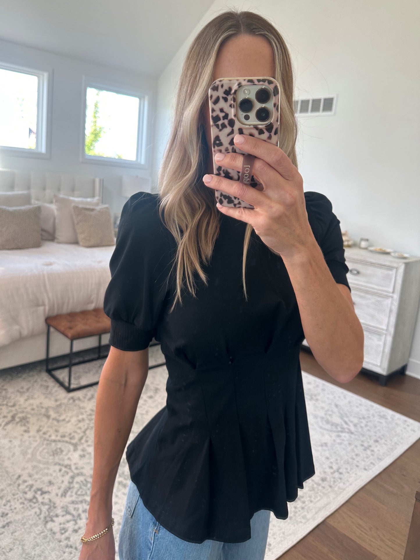 Black Peplum Top