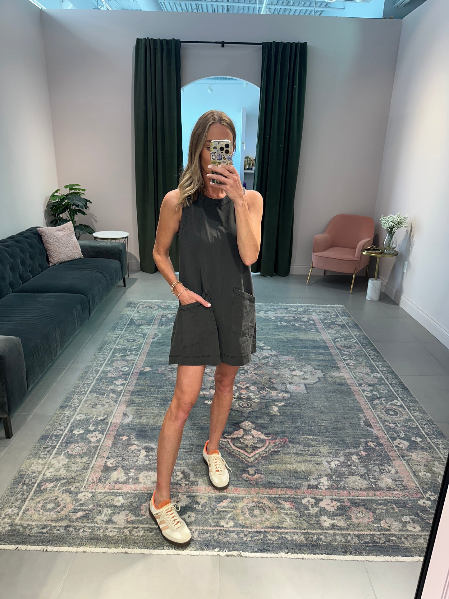 Faded Black Sleeveless Romper