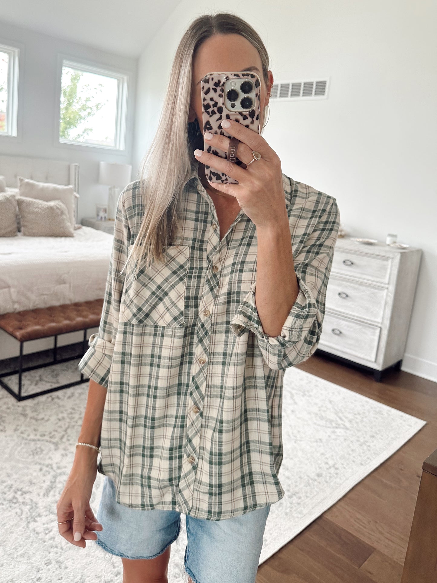 Classic Plaid Button Down- Green