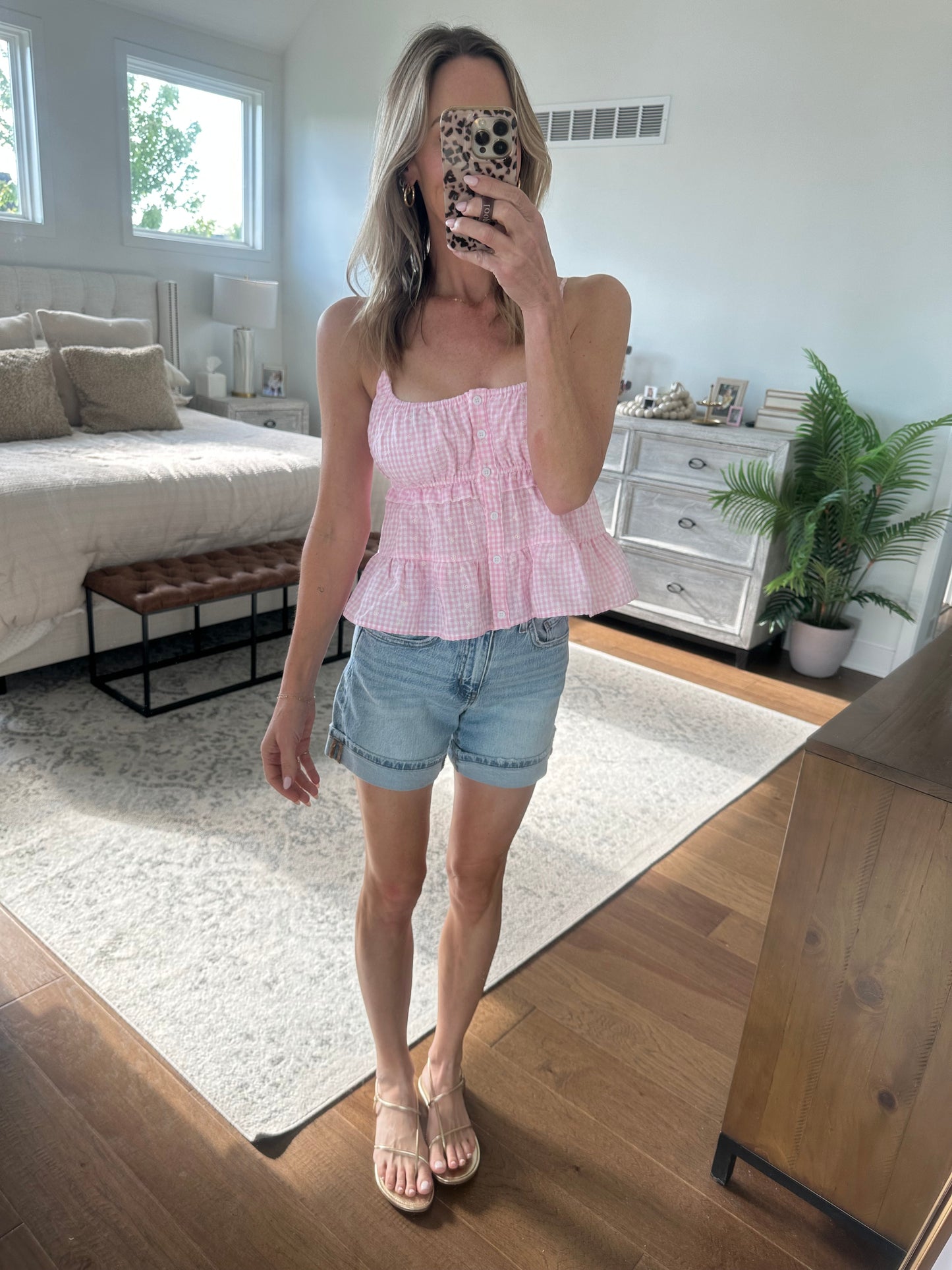 Pink Embroidered Tank