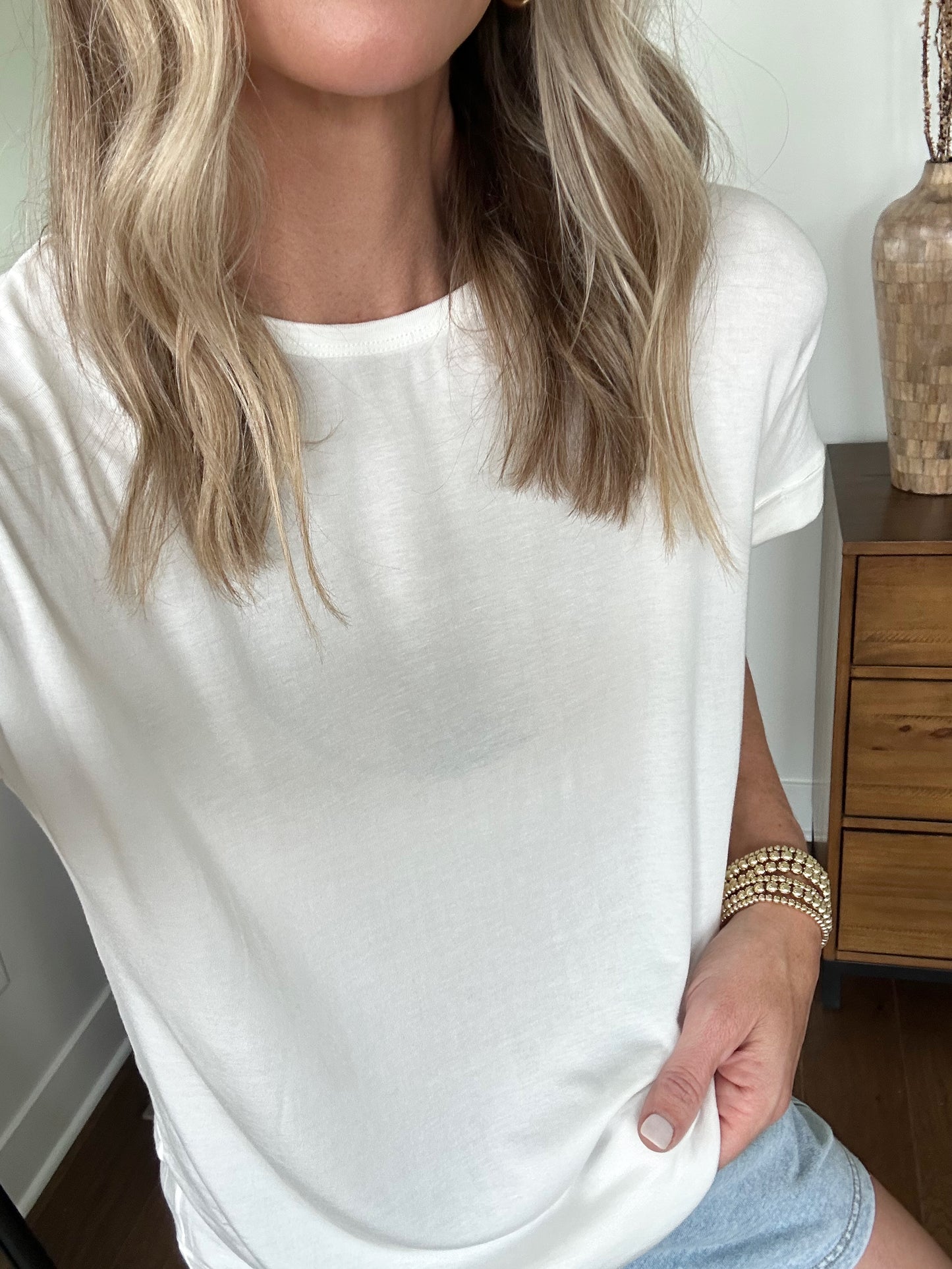 Soft Flowy Tee- White