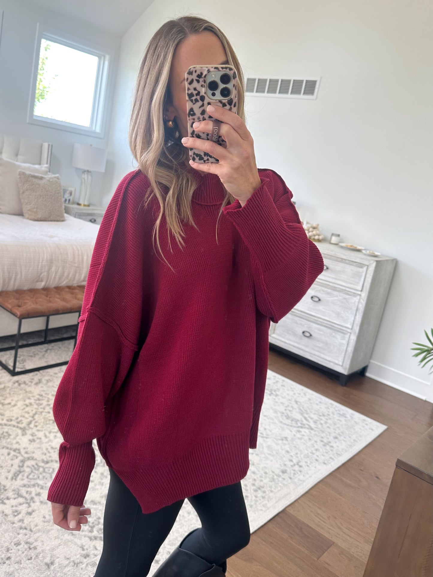 Oversized Sweater- Cabernet
