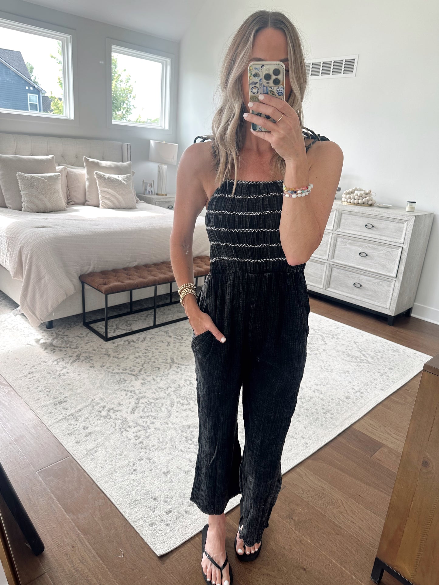Smocked Jumpsuit