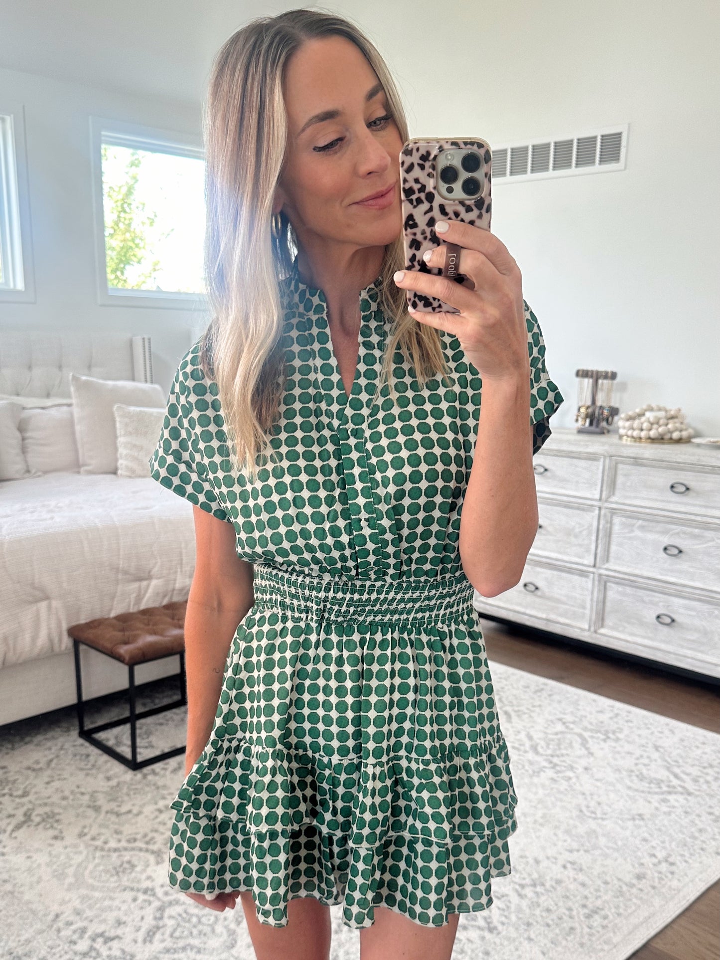 Green Smocked Dress