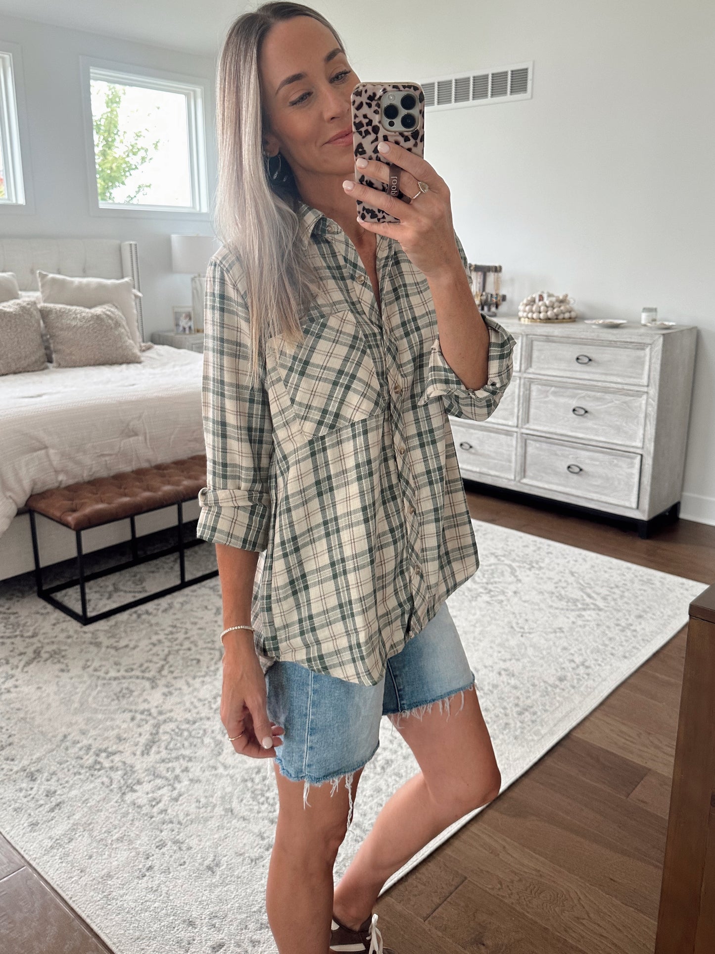 Classic Plaid Button Down- Green