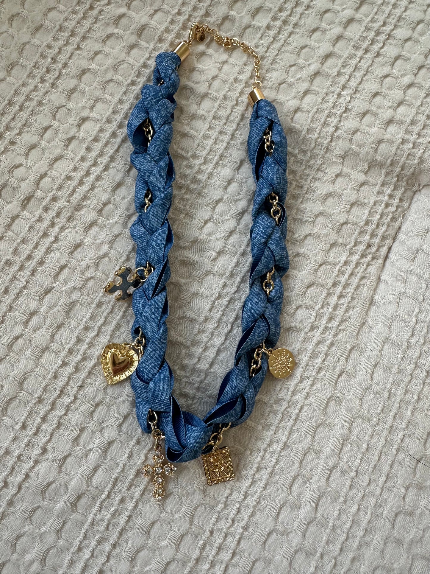 Denim Charm Necklace