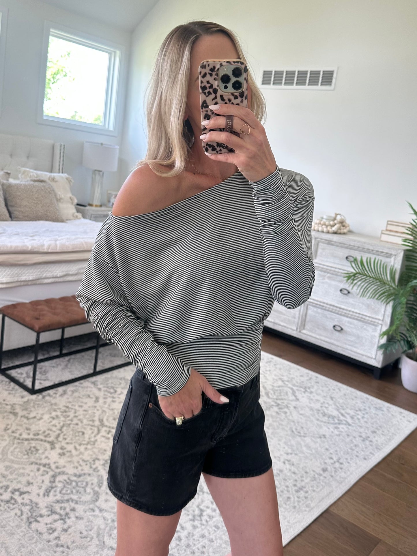 Striped Off The Shoulder Top