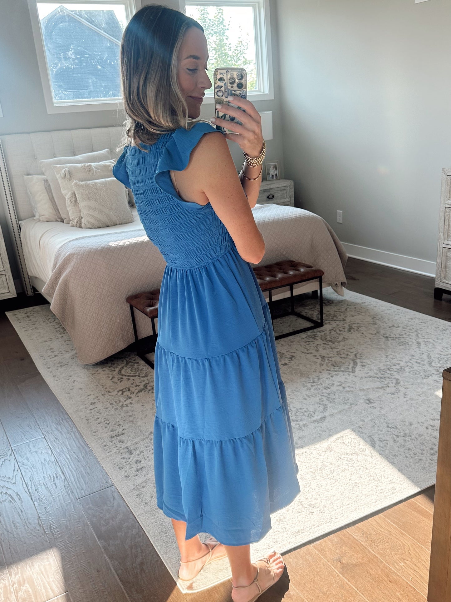 Smocked Maxi Dress- Royal Blue