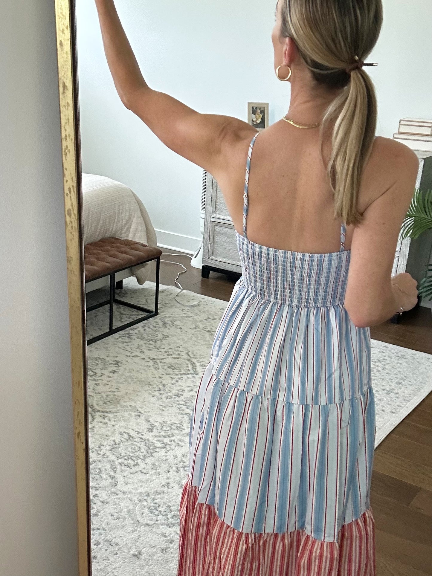 Red/White/Blue Fit and Flare Dress