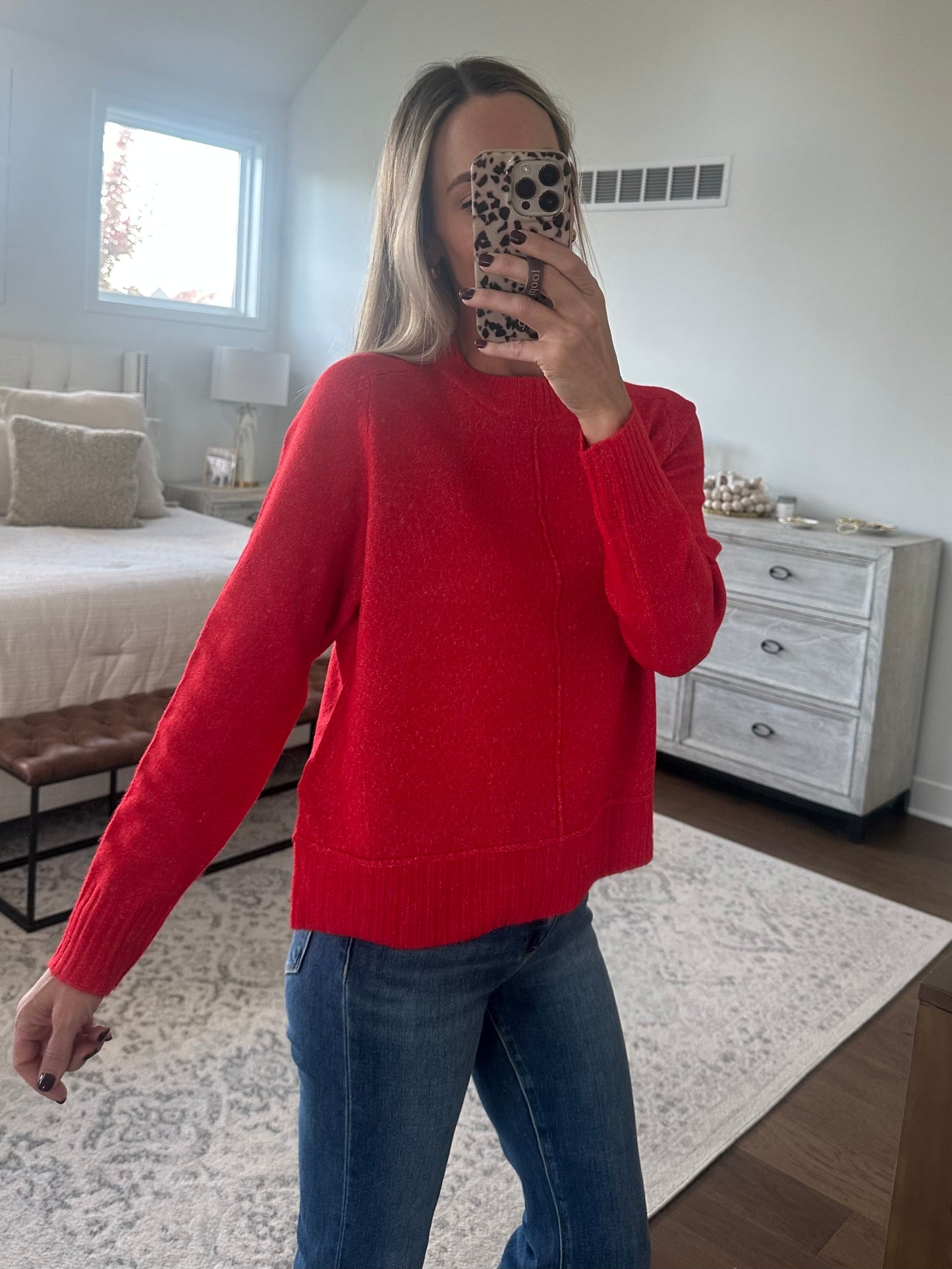Red Crew Neck Sweater