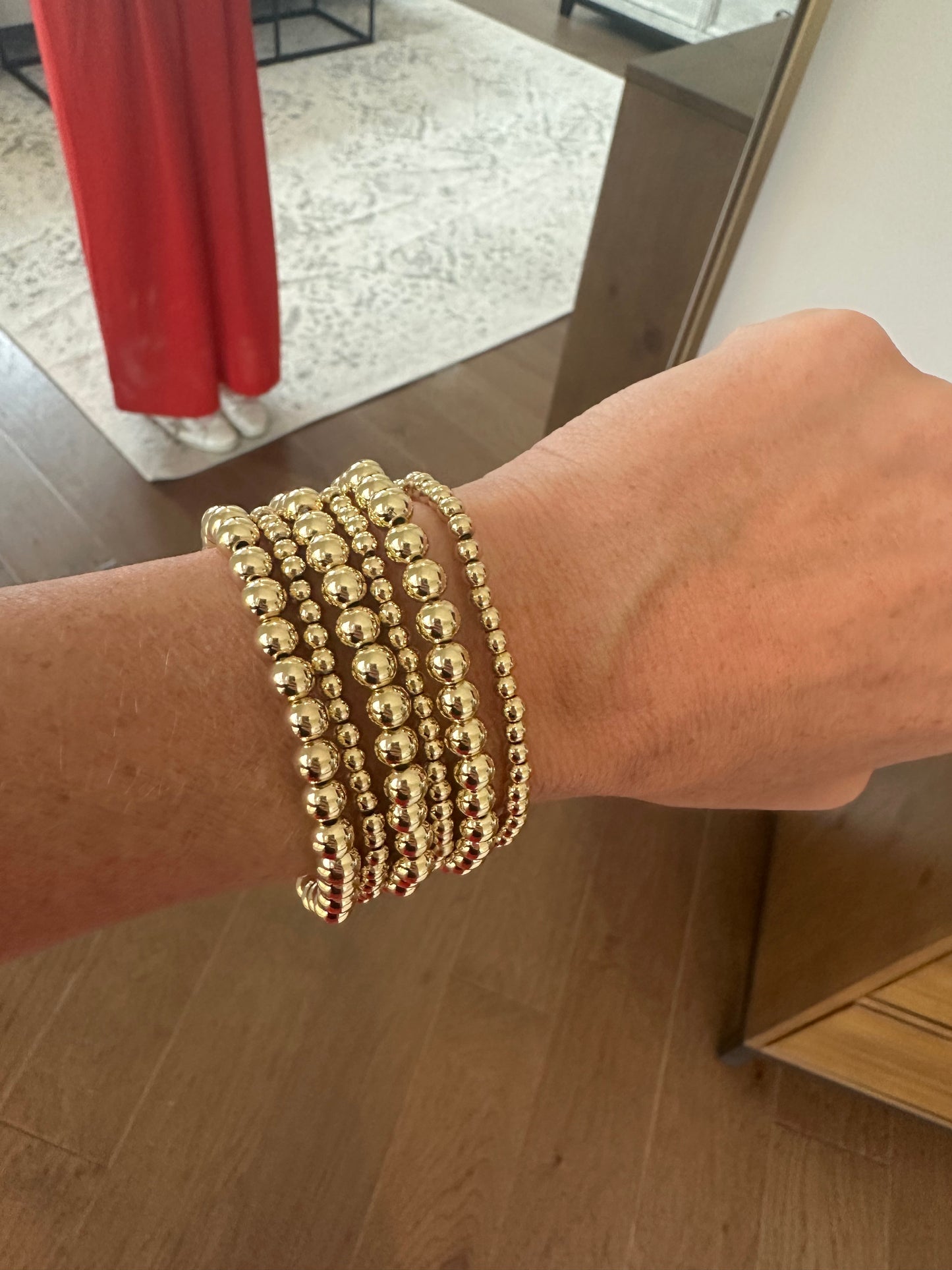 Gold Beaded Bracelet Set
