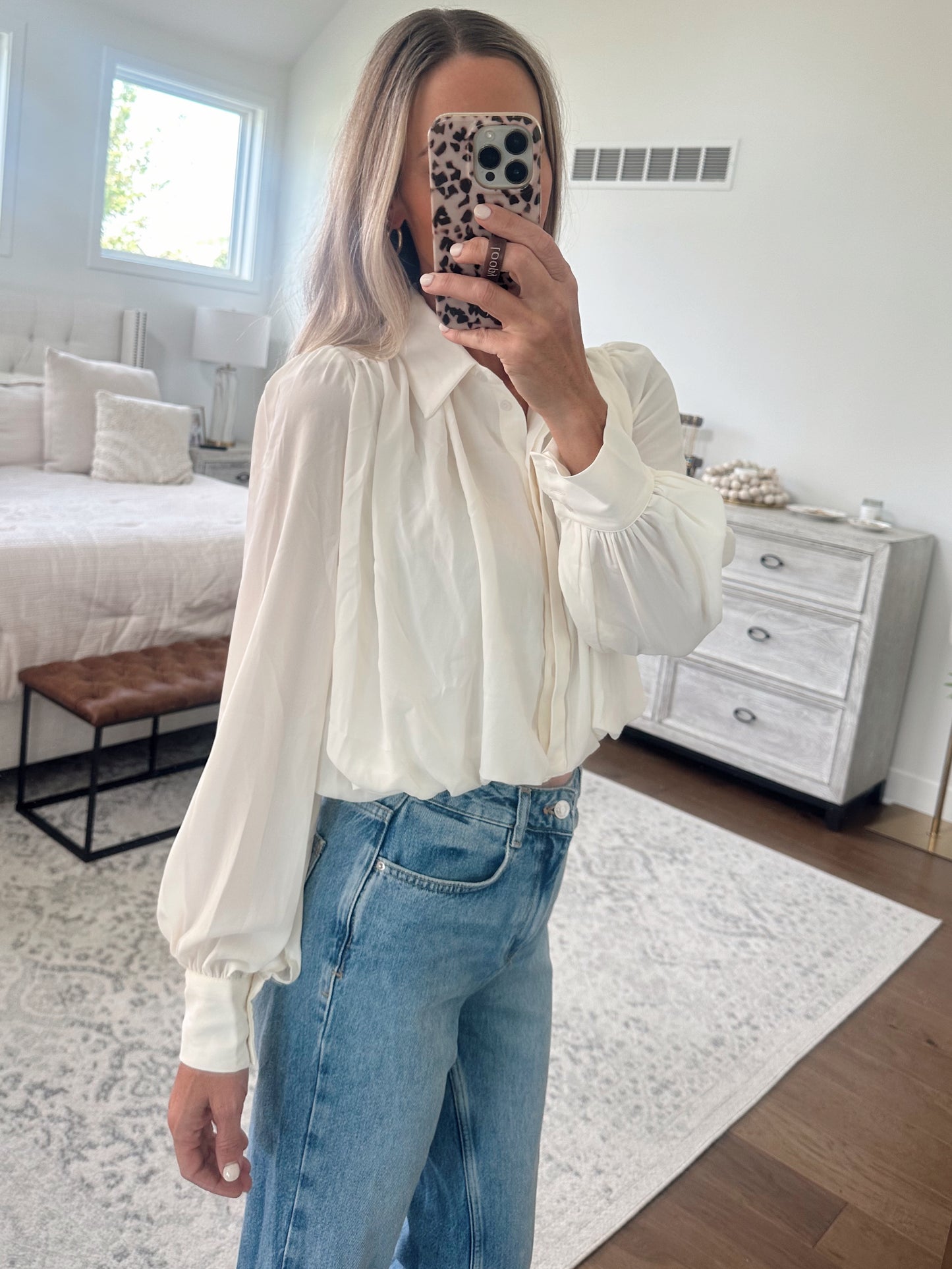 Bubble Hem Chiffon Top