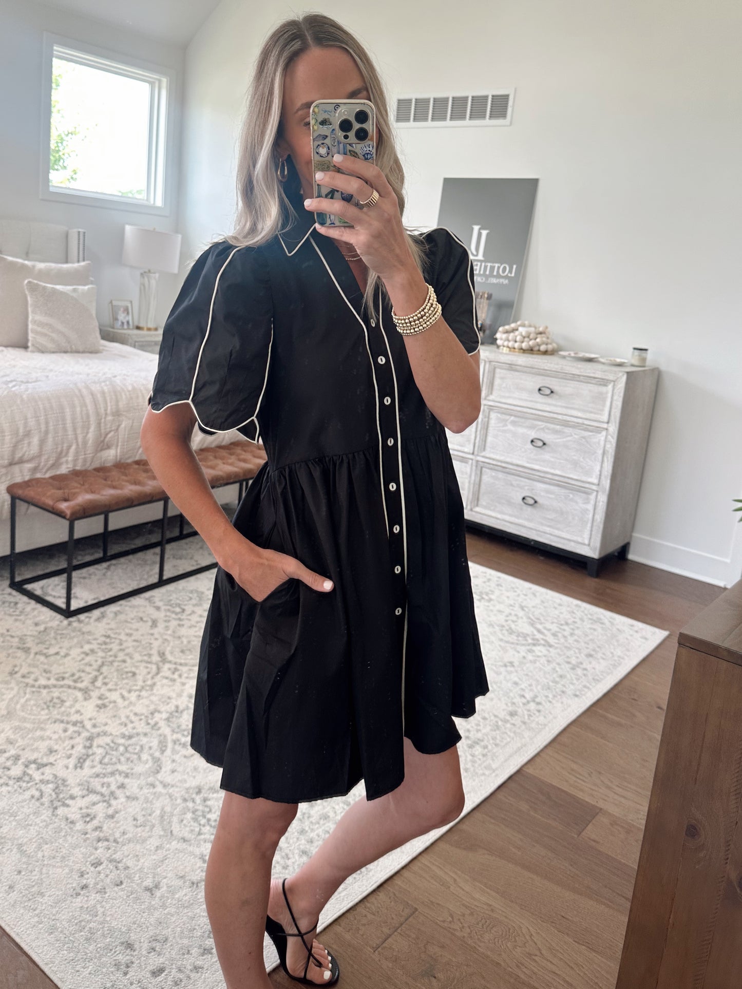 Black Button Down Dress