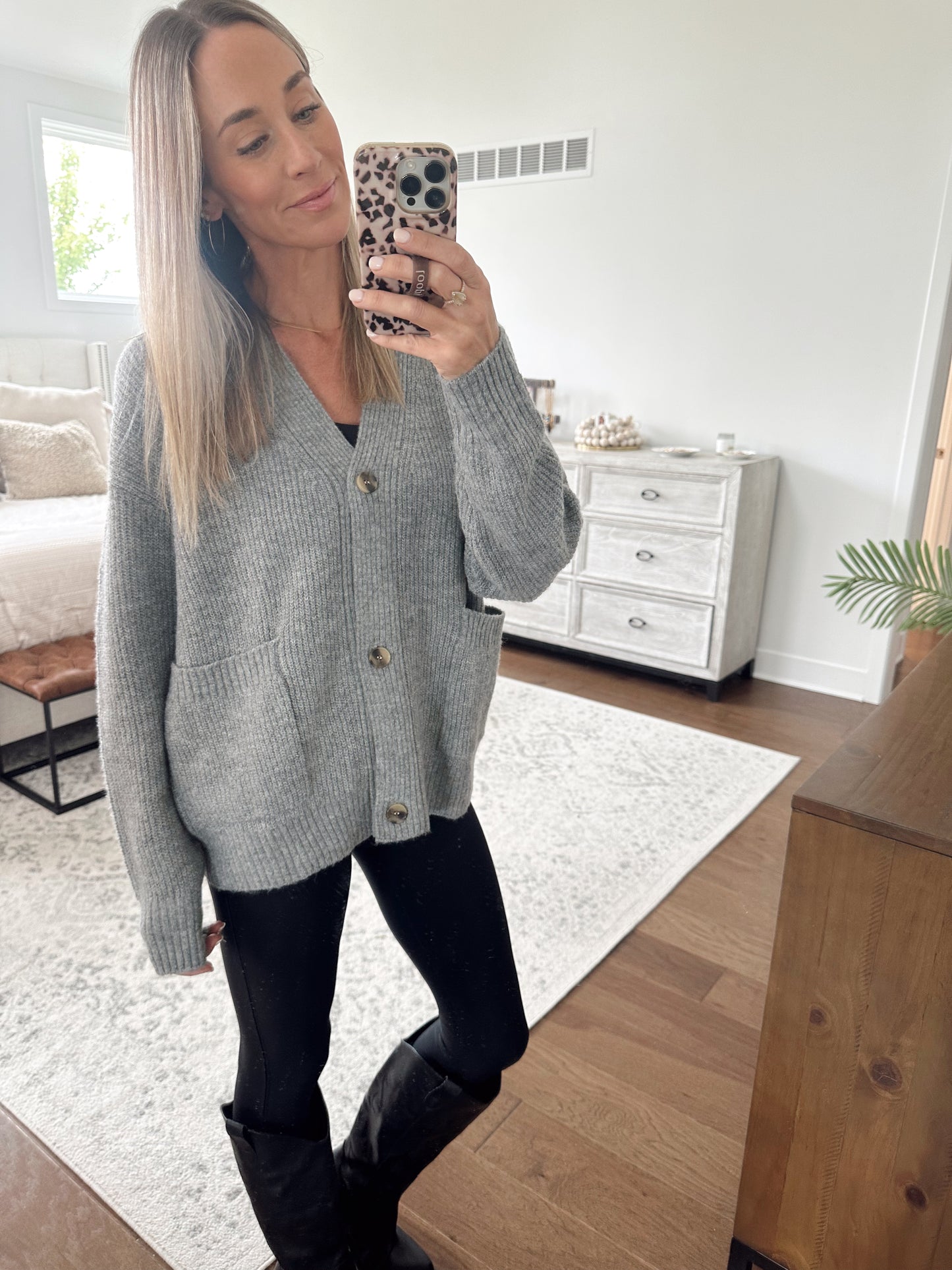 Grey Boyfriend Cardigan