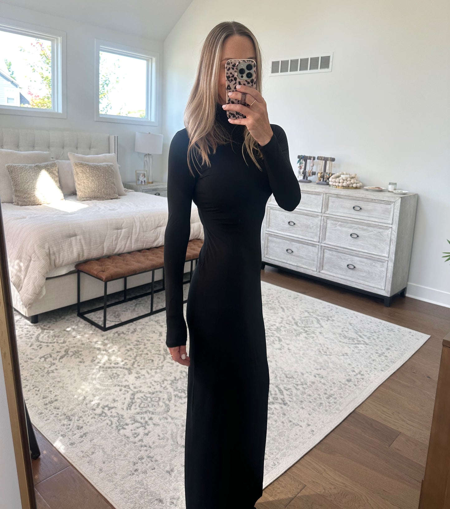 Black Mock Neck Dress