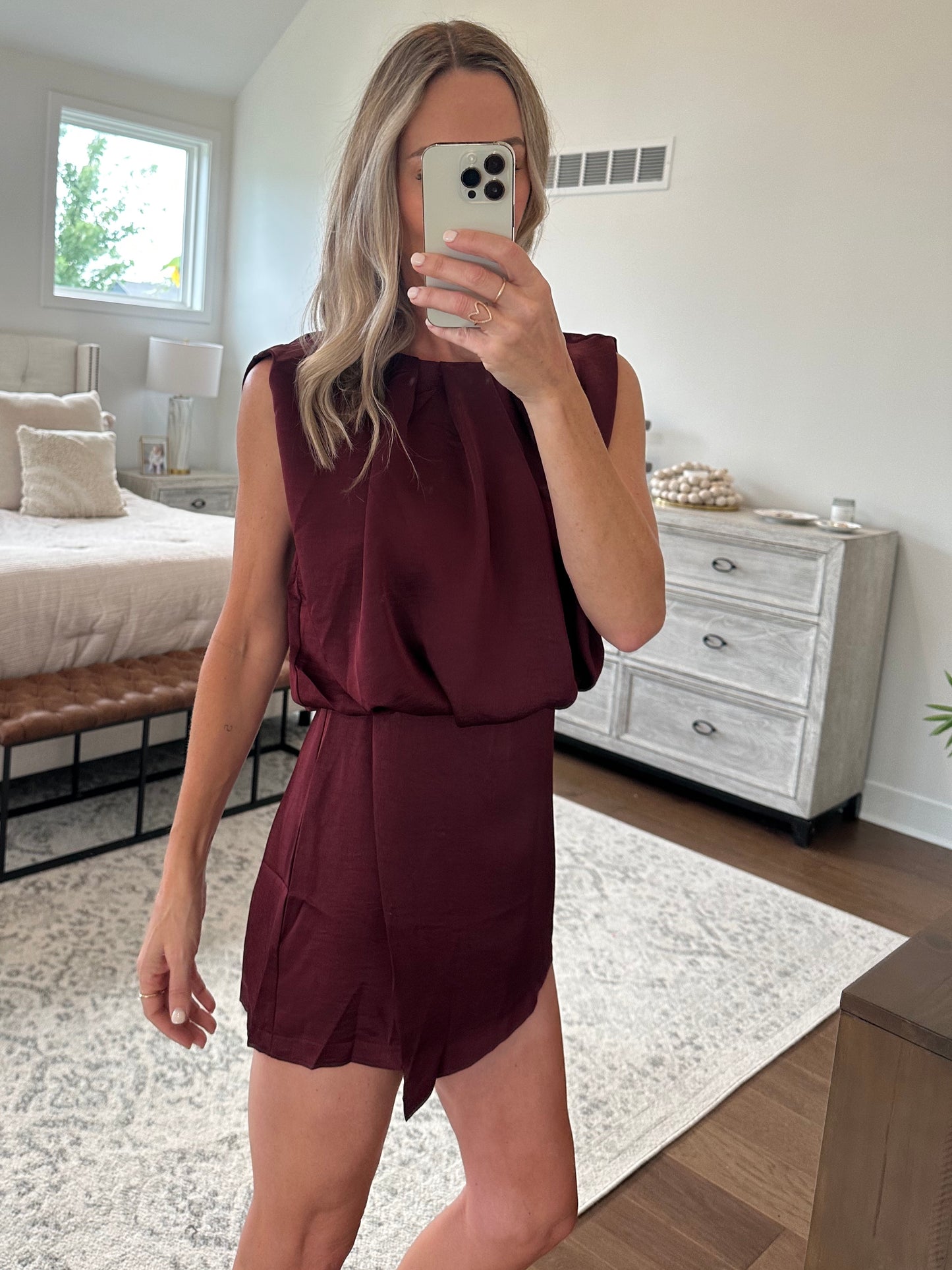 Burgundy Satin Romper