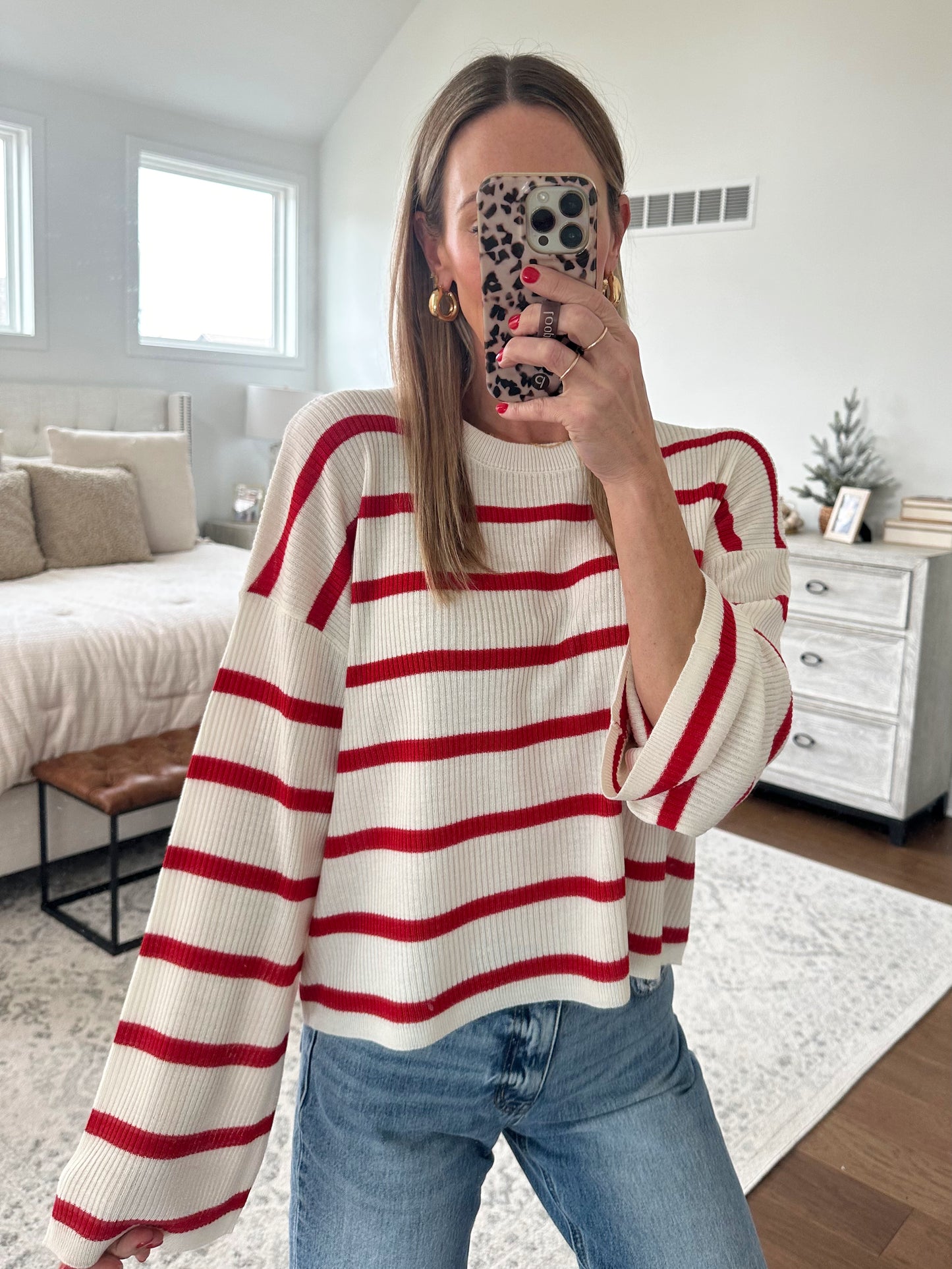 Red & Ivory Sweater