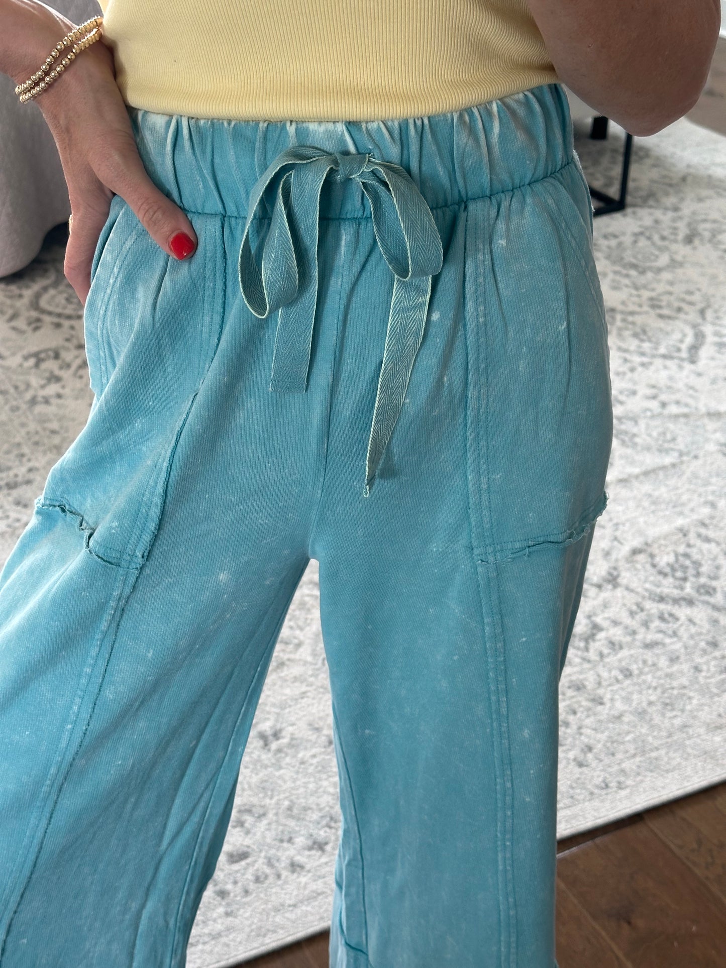 Flare Hem Pant- Blue