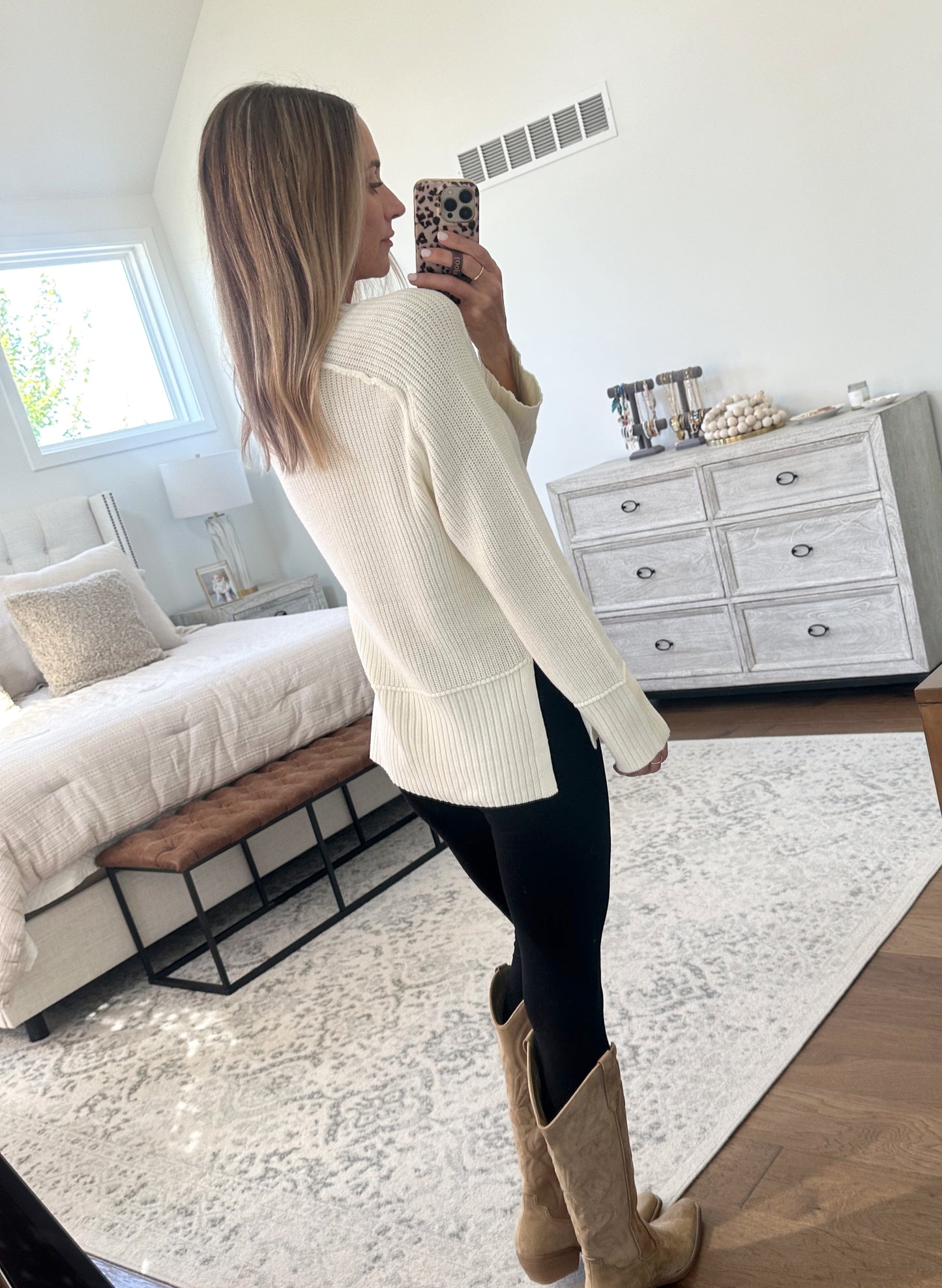 Cream Round Neck Sweater