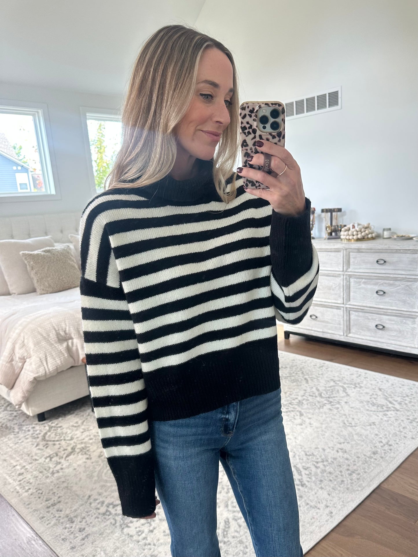 Black and White Striped Sweater