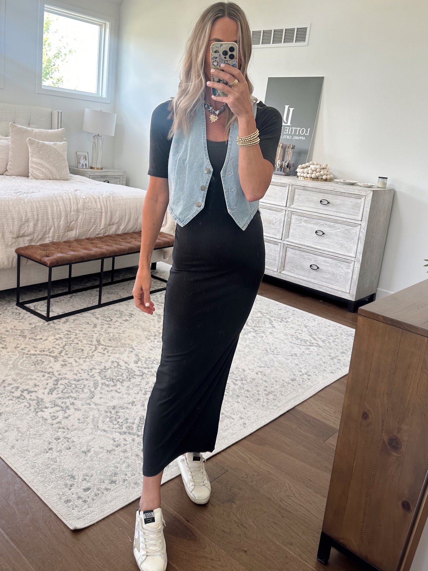 Charcoal Scoop Neck Maxi
