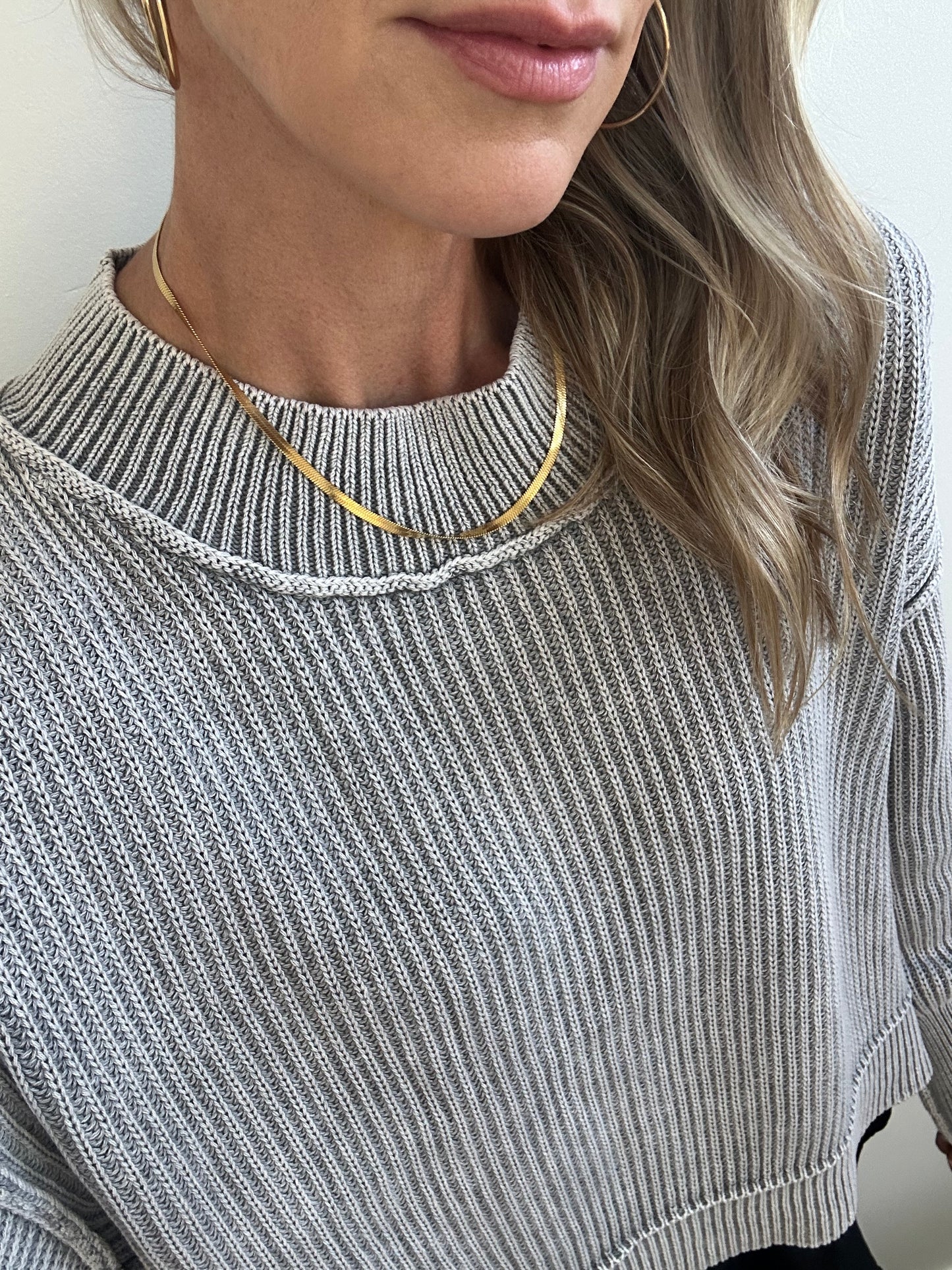 Gold Herringbone Necklace