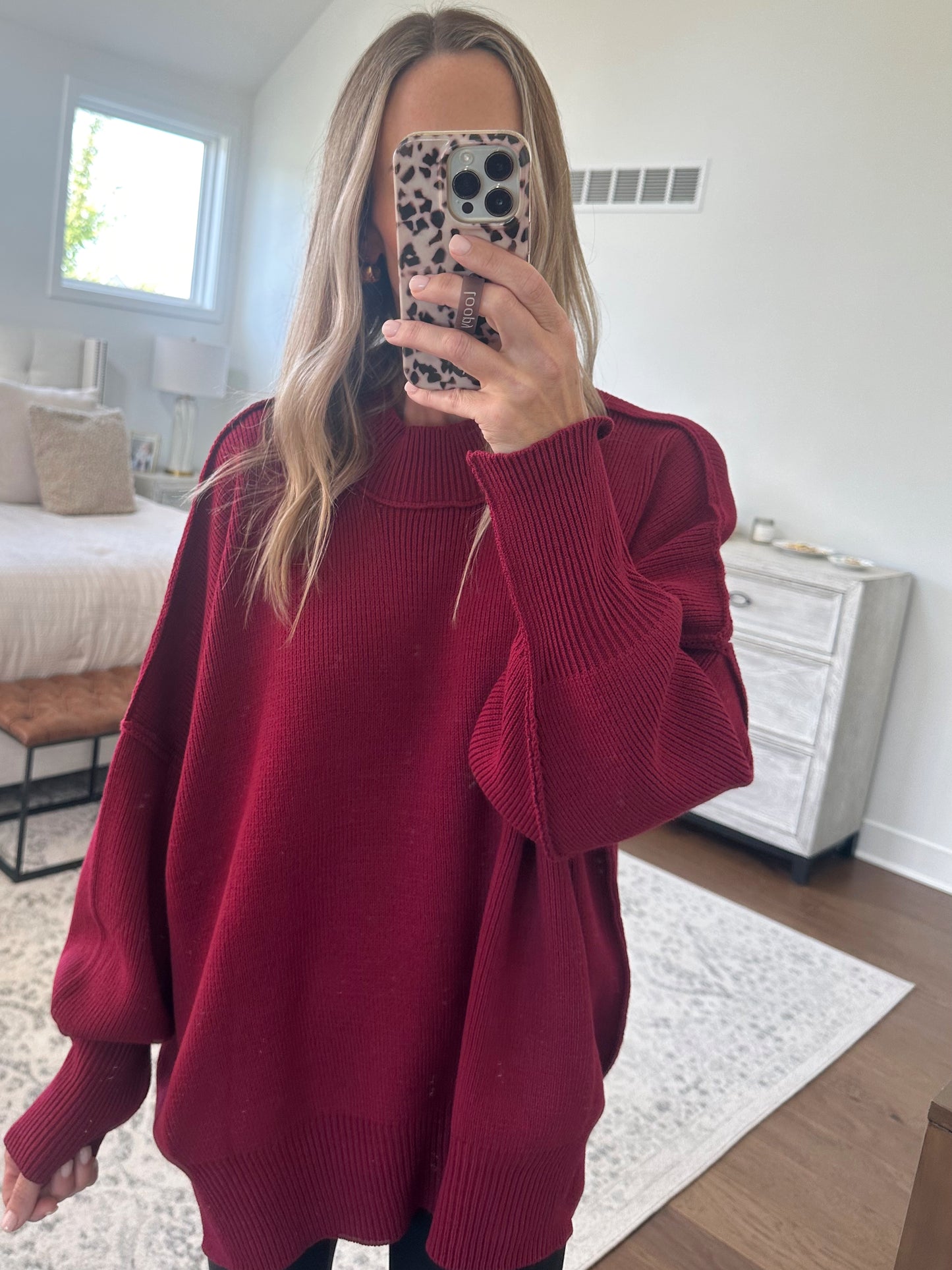 Oversized Sweater- Cabernet