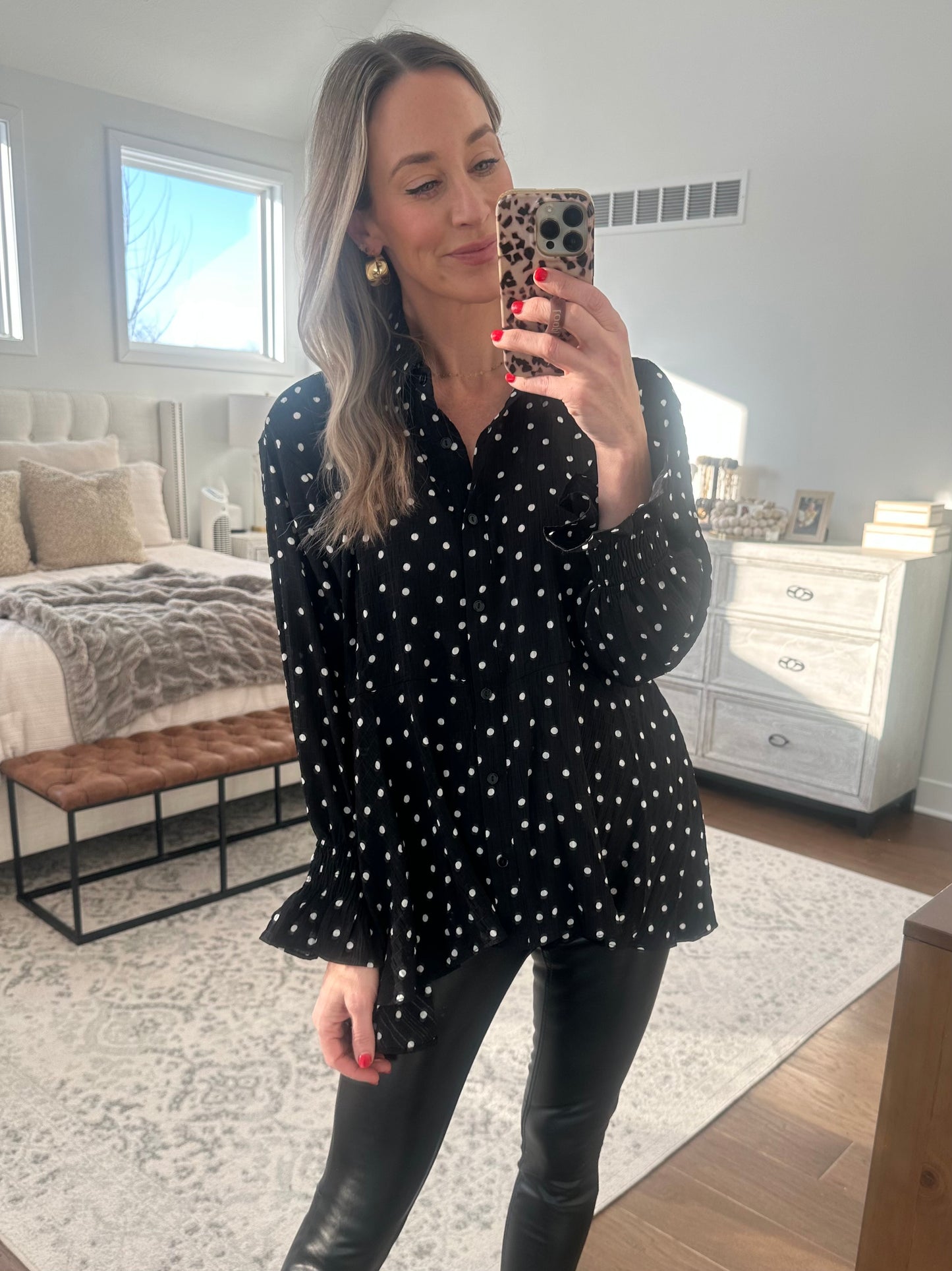 Black Polka Dot Tunic