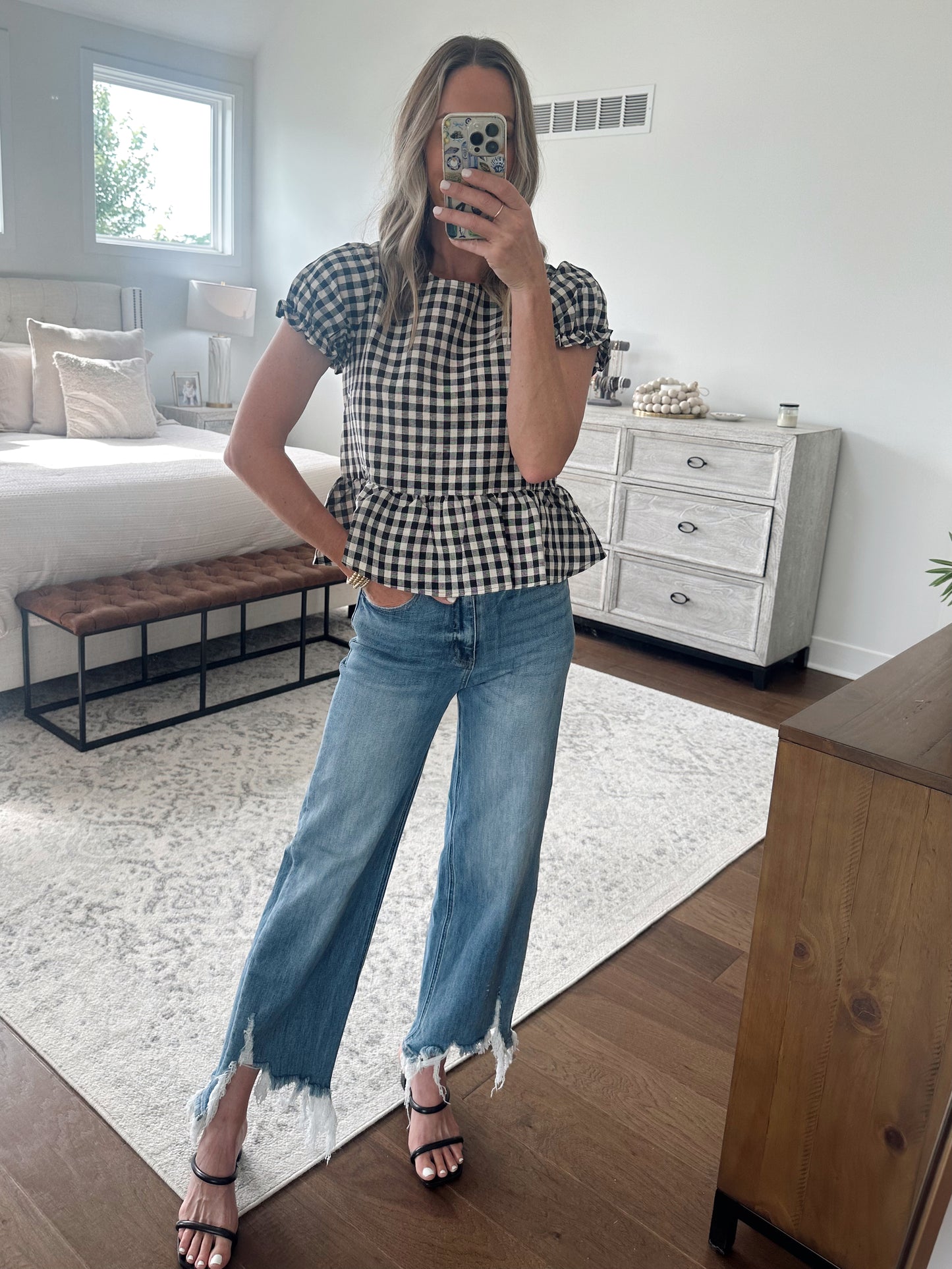 Linen Gingham Top