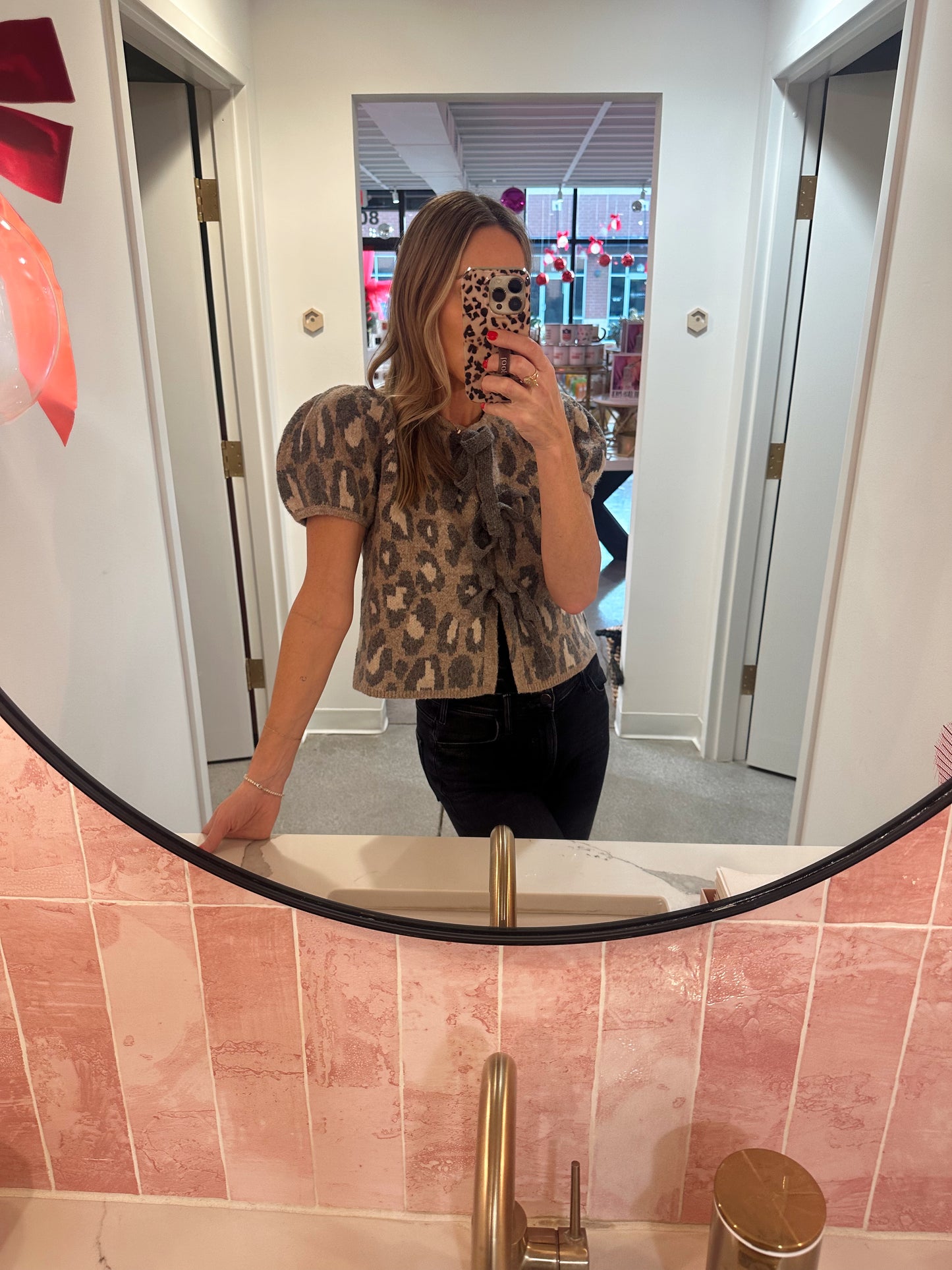 Grey Leopard Sweater