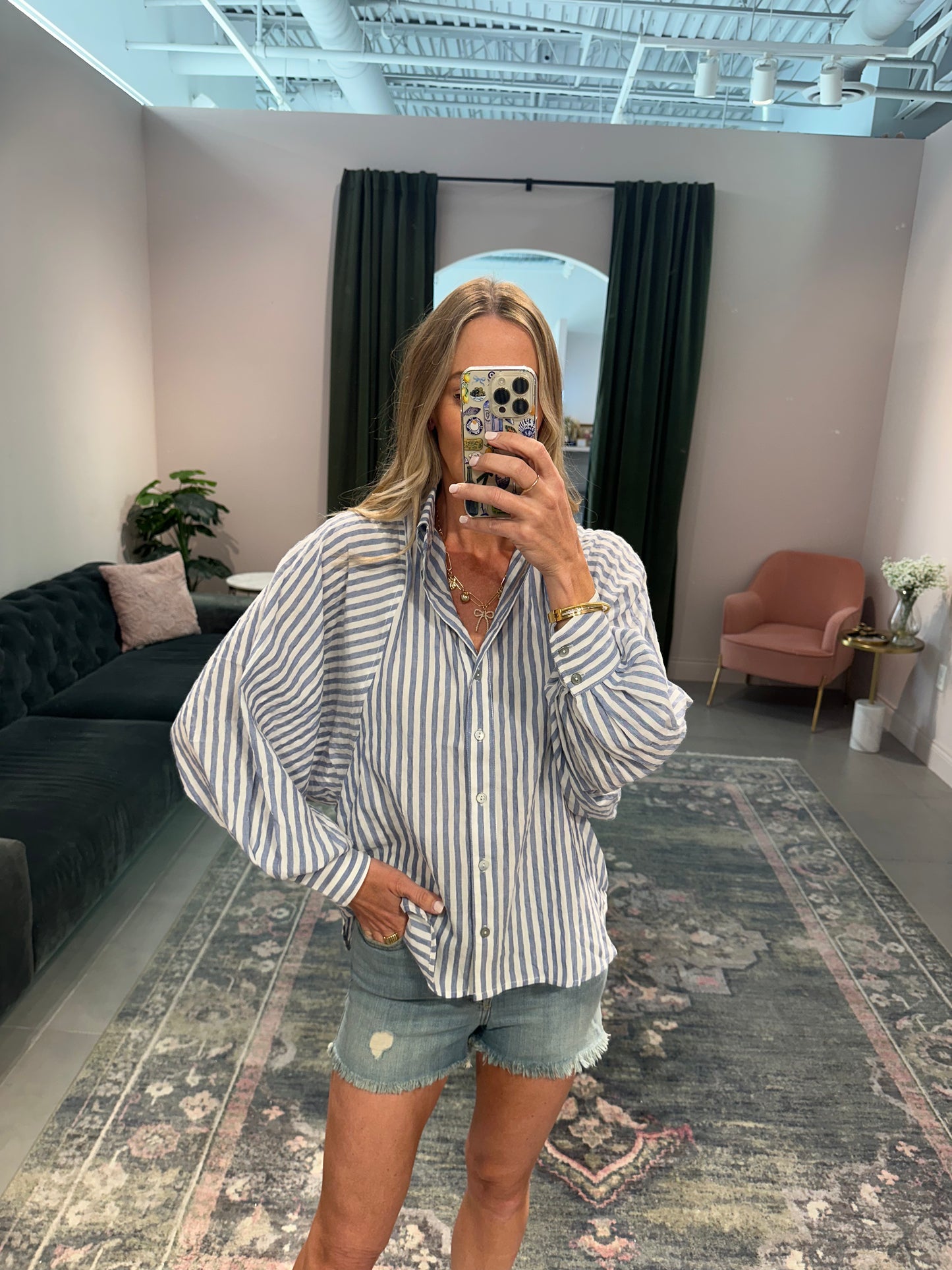 Blue Striped Button Down