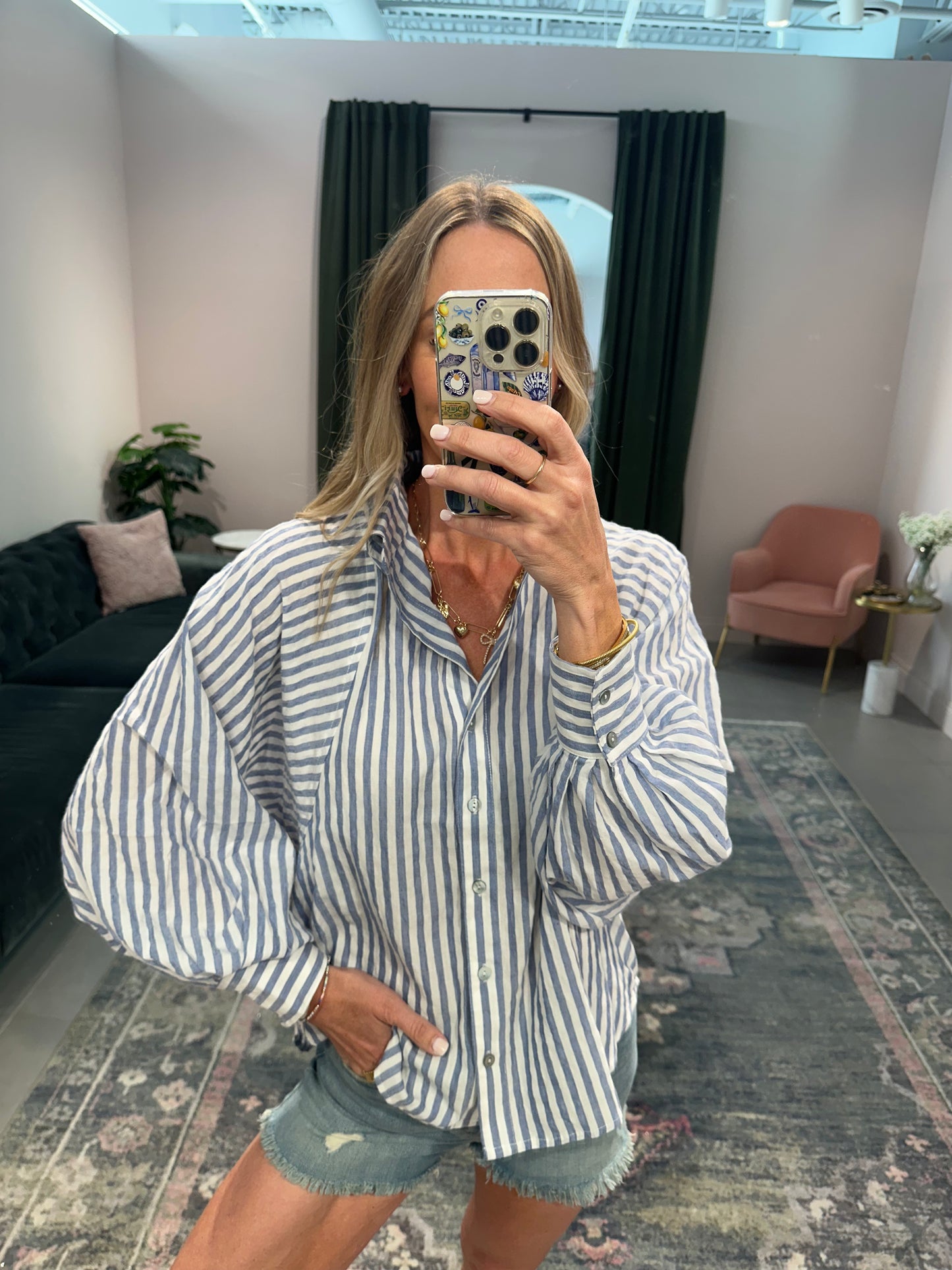 Blue Striped Button Down