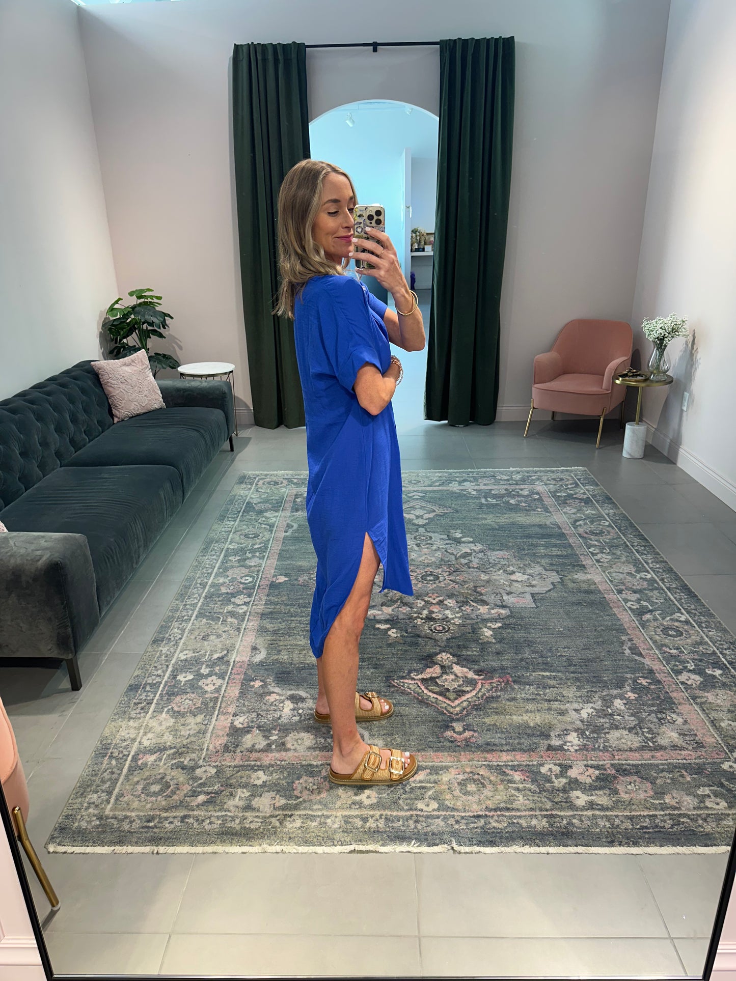 Shirt Dress- Cobalt