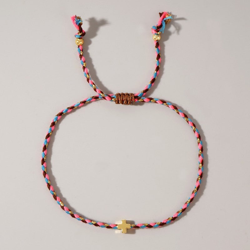 Cross Charm Bracelet Stack