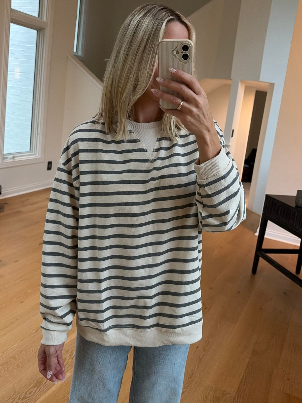 Grey Striped Pullover