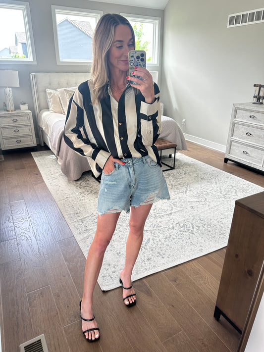Satin Striped Blouse