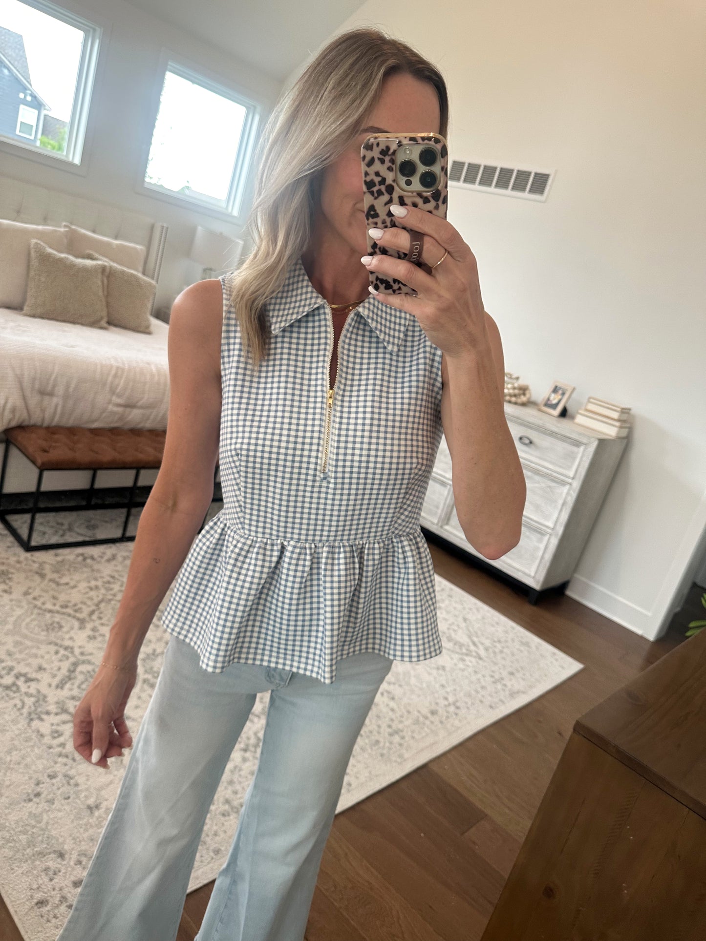 Blue Gingham Tank