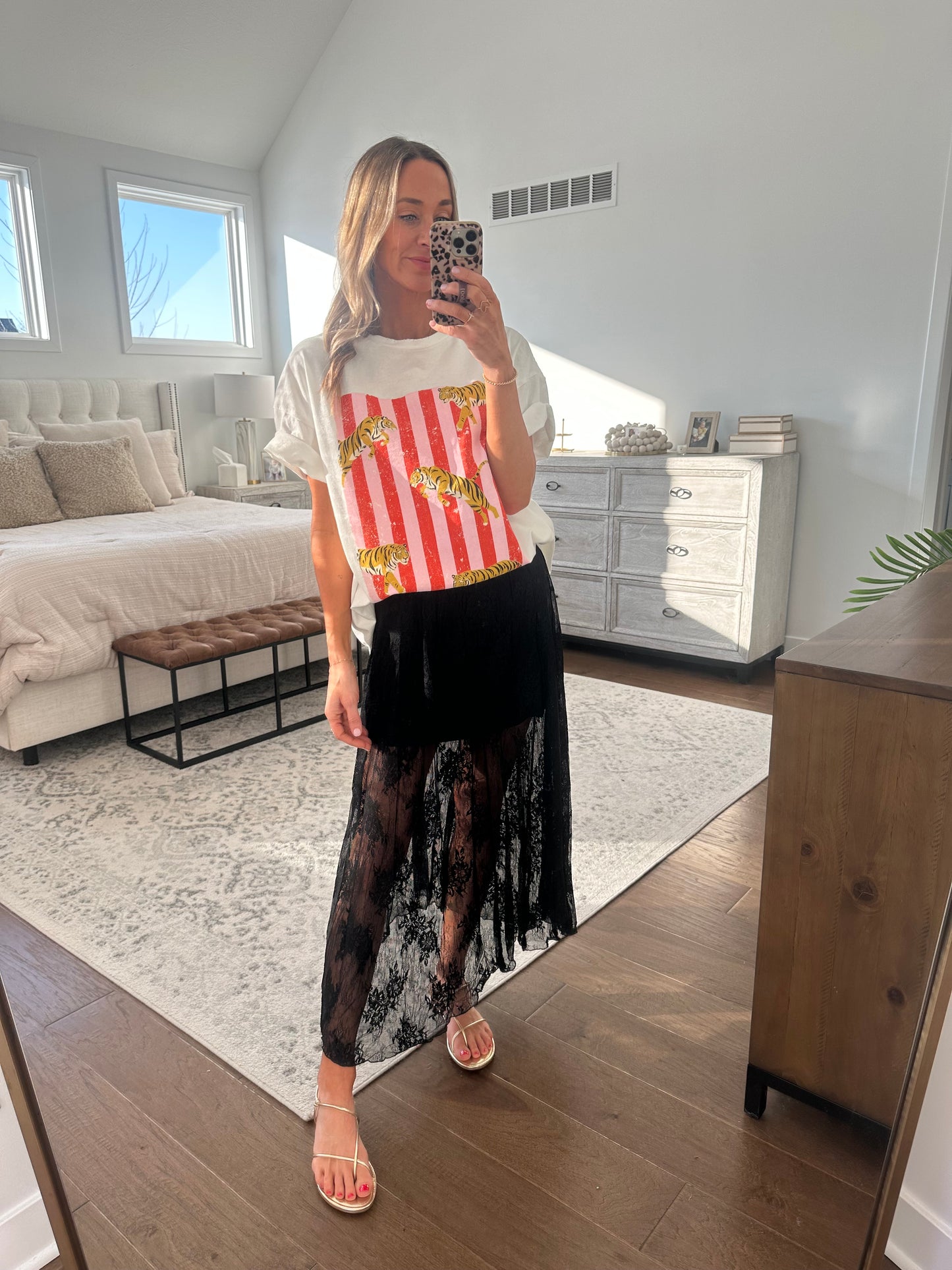 Lace See Through Maxi Skirt