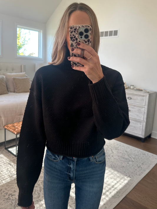 Black Mock Neck Sweater